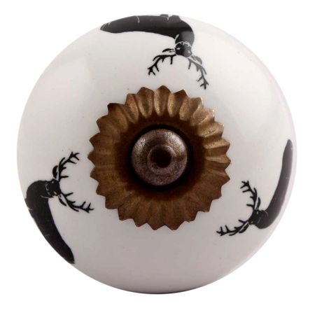 Black Standing Rein Deer Pattern Ceramic Drawer Knob Online
